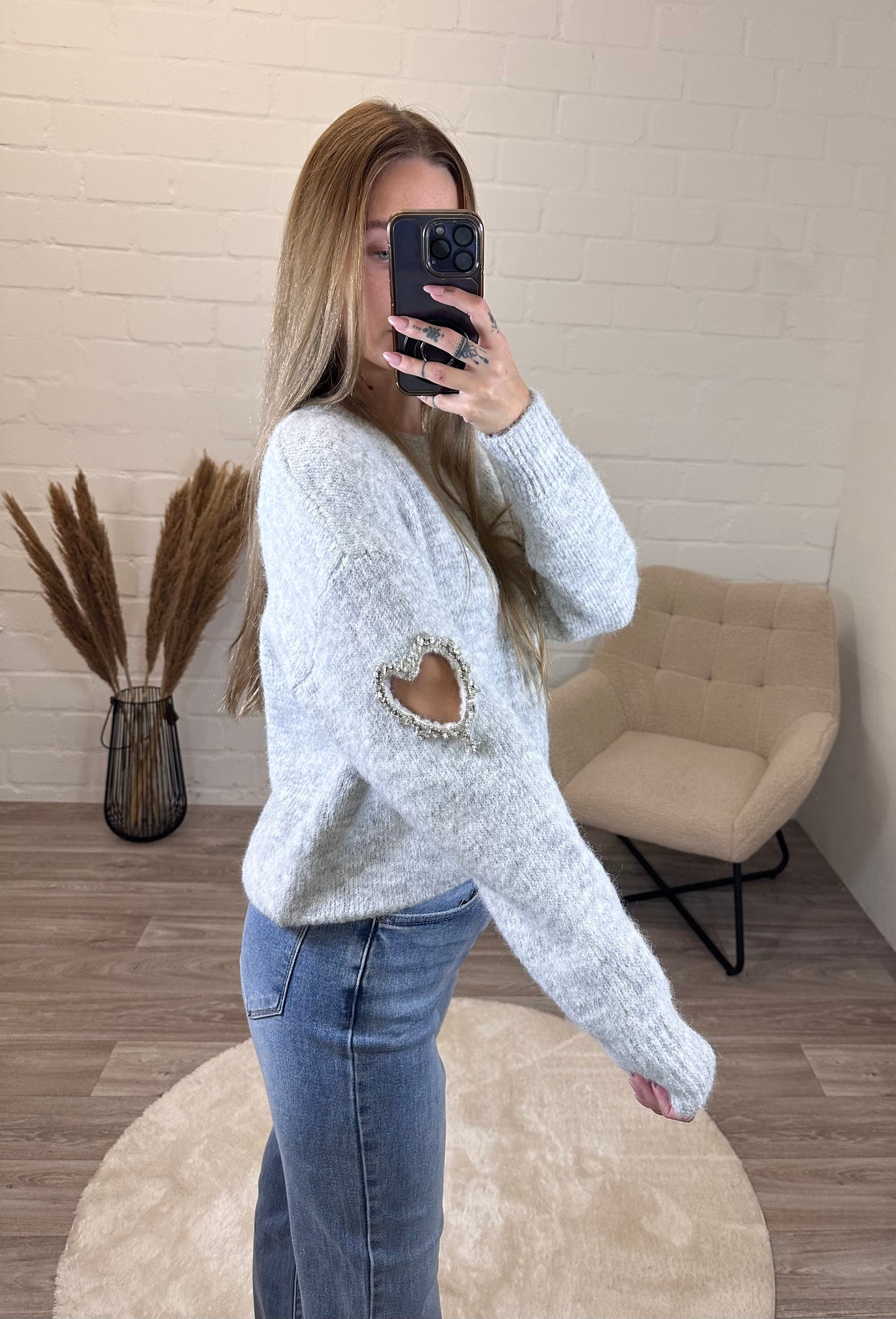 Pullover 'sparkle heart'